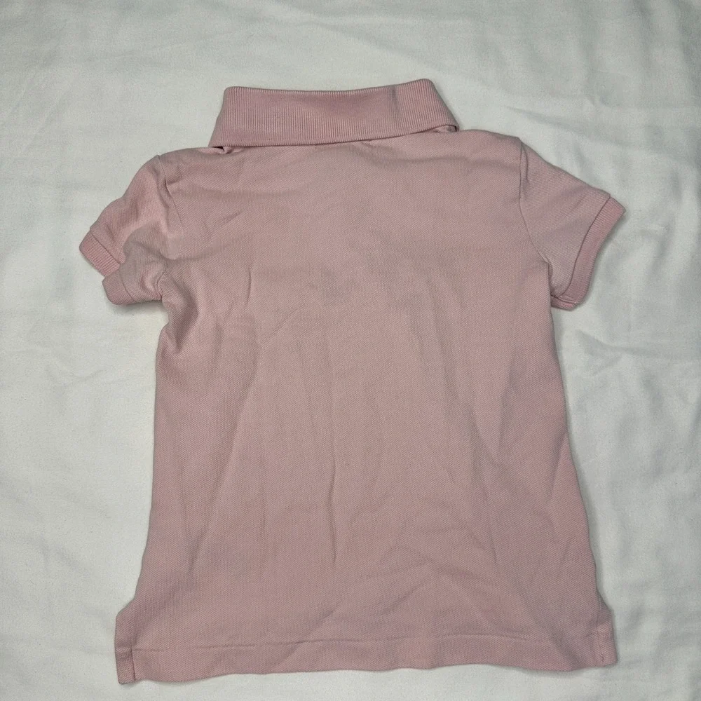 RALPH LAUREN Girls 3T Pink Short Sleeve Polo Shirt White Pony‎